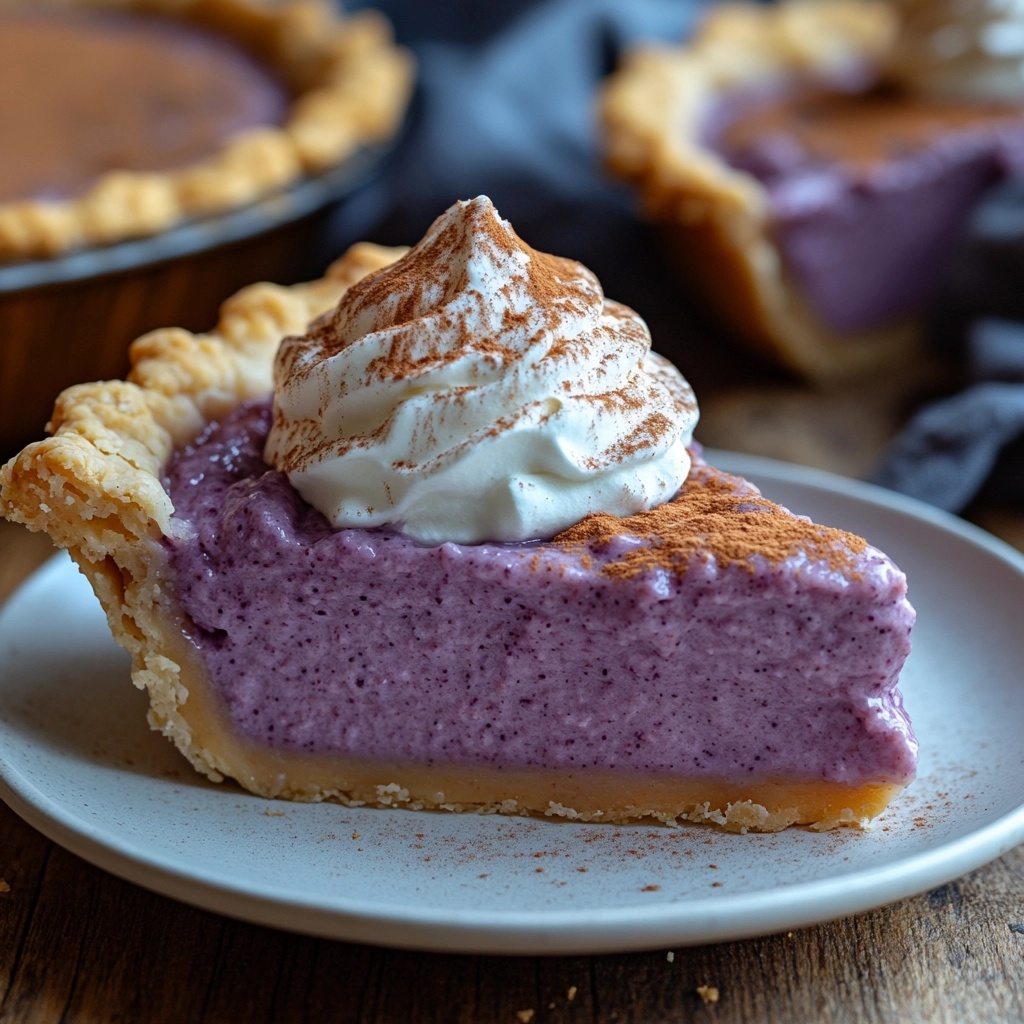 slice of luscious purple sweet potato pie