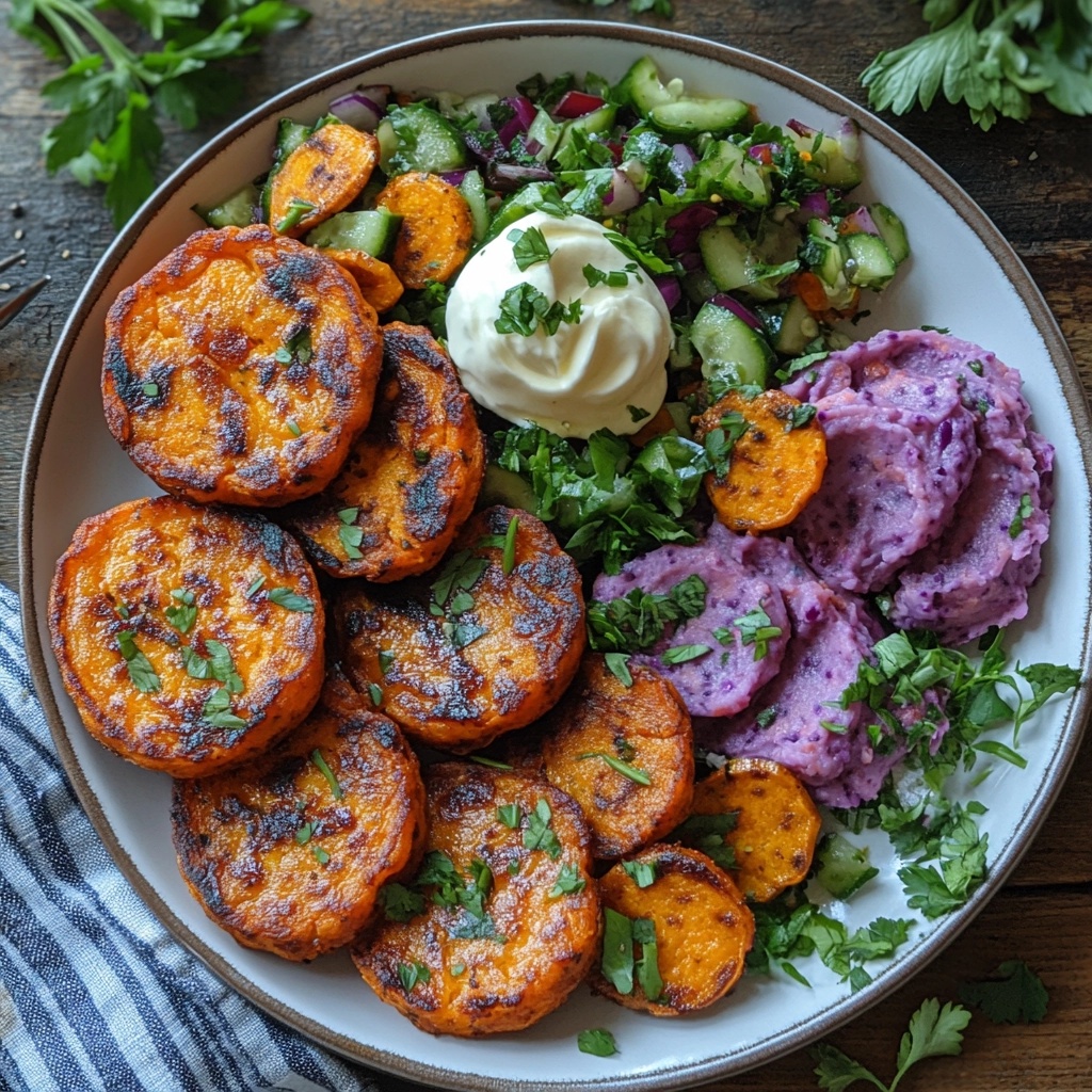 creative assortment of dishes made from leftover purple sweet potatoes