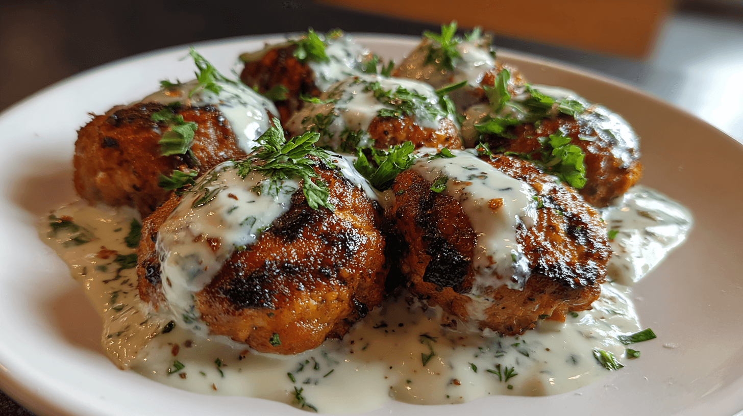 Chicken Kofta With Garlic Yogurt Sauce