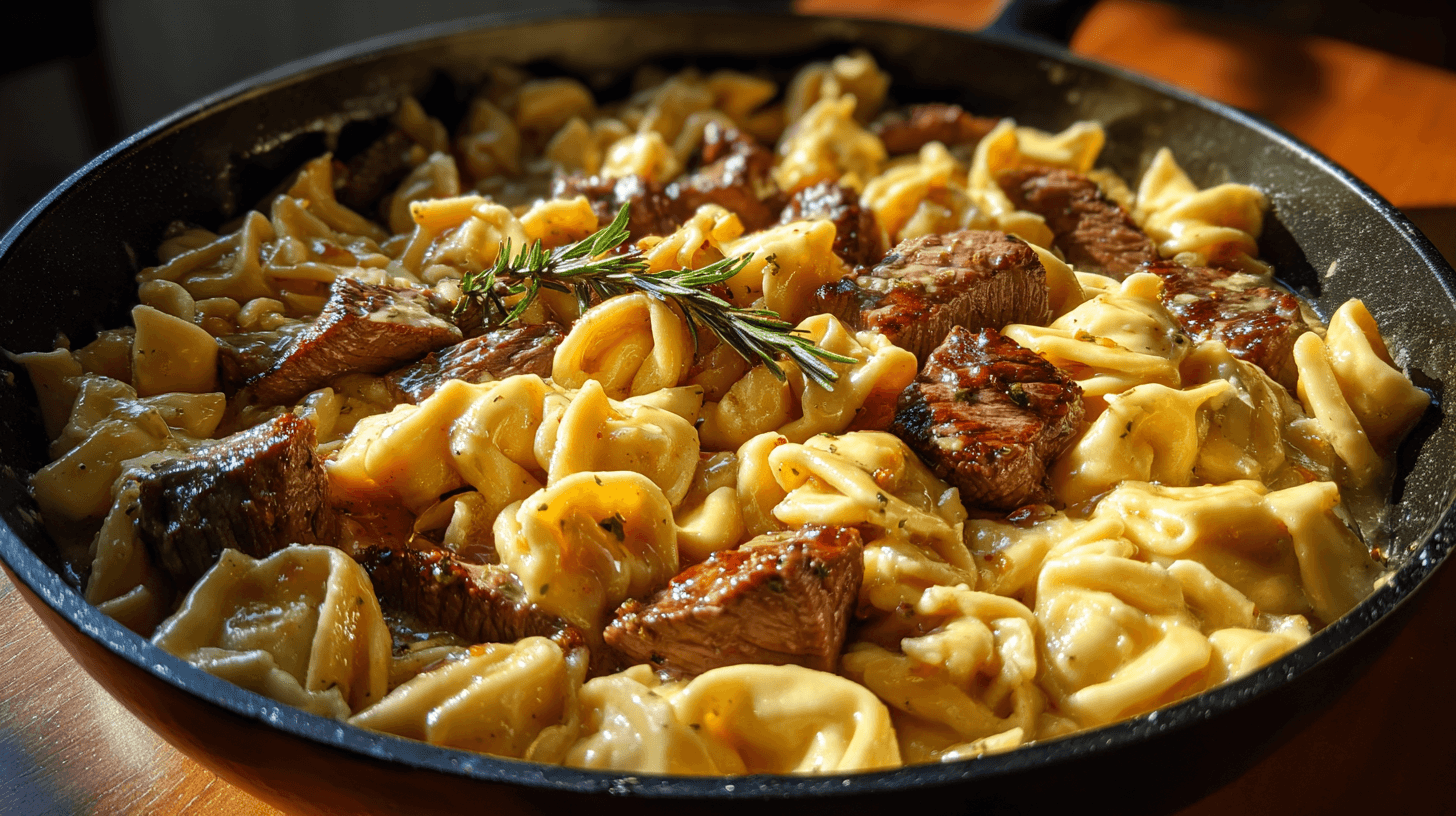 One-Pan Cowboy Butter Tortellini Steak Bites