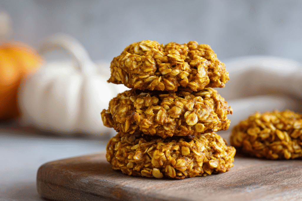 Freshly baked pumpkin oatmeal cookies