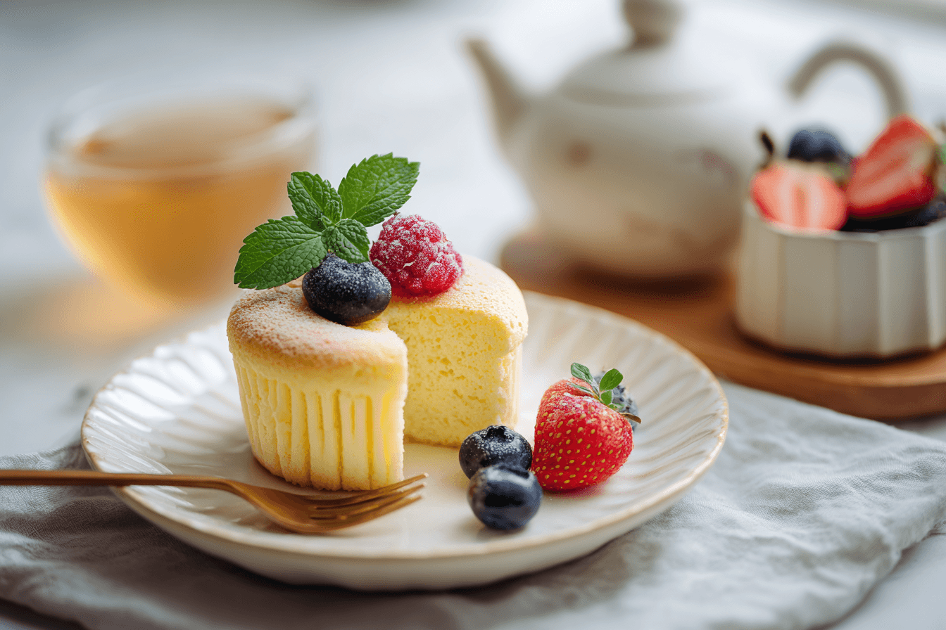 Fluffy Japanese Cotton Cheesecake Cupcakes