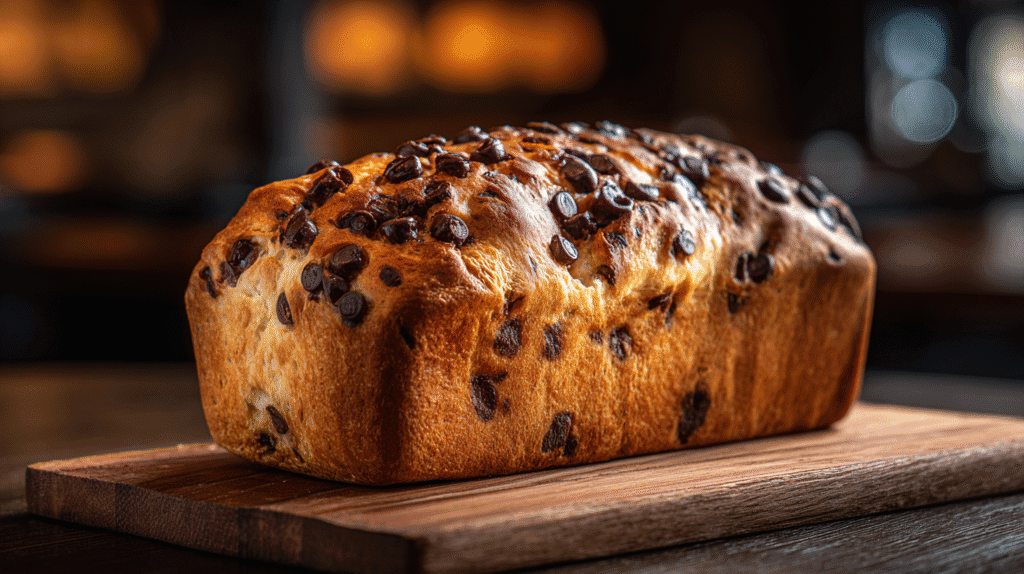 Freshly Baked Chocolate Chip Bread Loaf