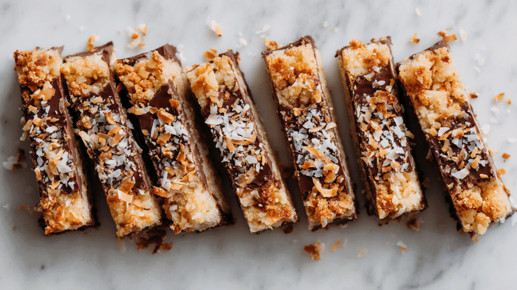 Sliced Coconut Toffee Bars