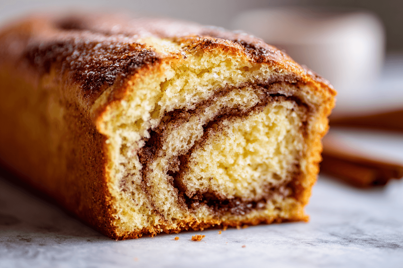 Close Up Crumb Shot Of Donut Bread With Cinnamon