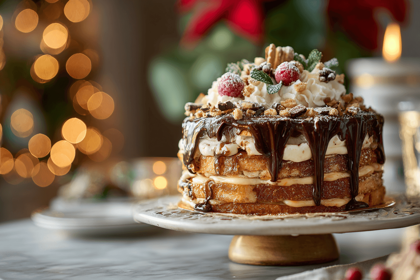 Finished Piecaken On Cake Stand