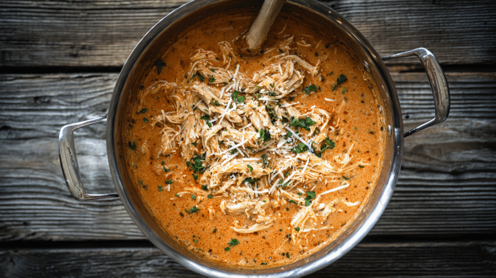 Crock Pot Creamy Chicken Parmesan Soup