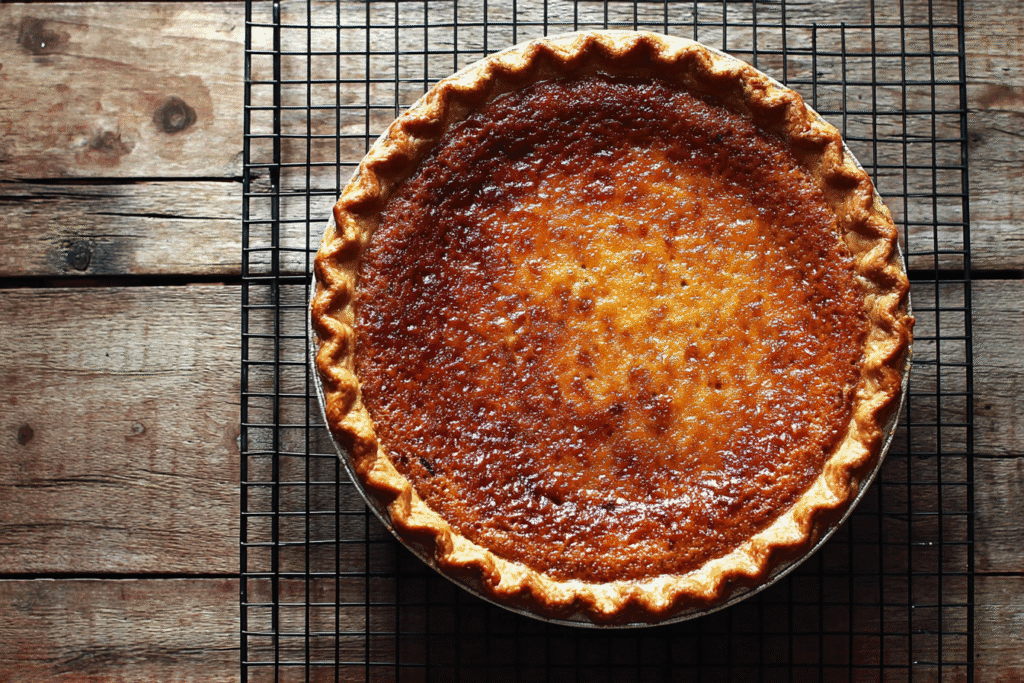 Whole Chess Pie With Caramelized Top On Cooling