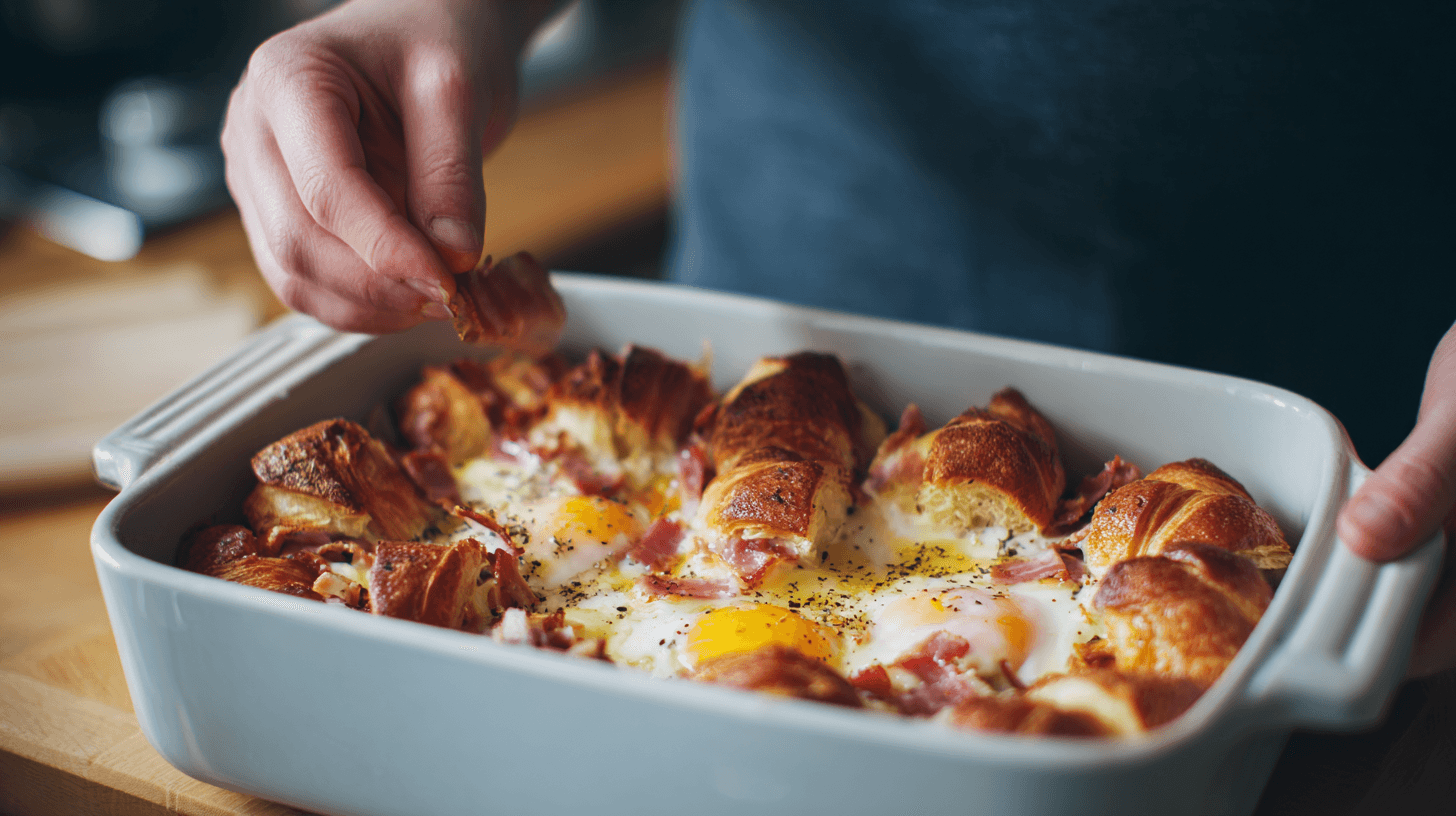 Eggs Benedict Croissant Casserole