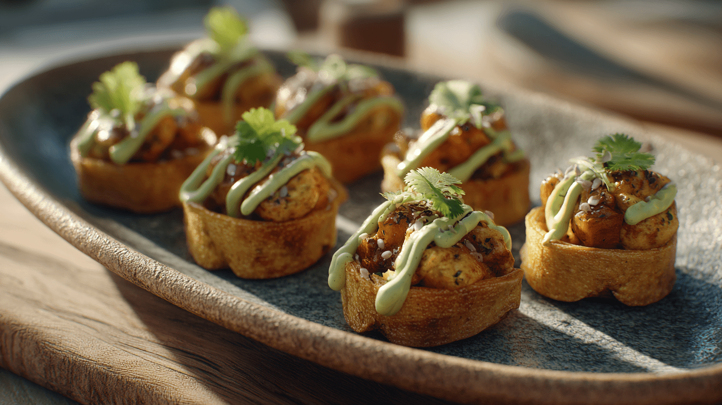 Mini Tamale Bites with Avocado Crema