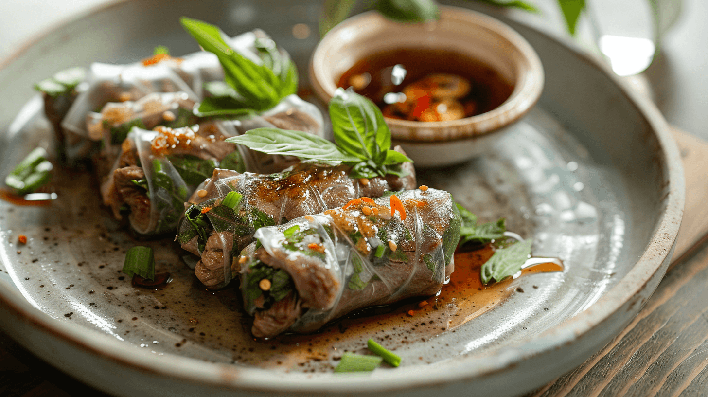 Thai Basil Beef Rolls